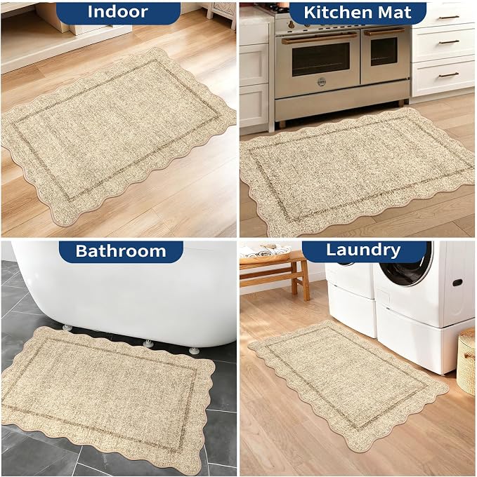 GarveeHome Scalloped Door Mat 2x3 Rugs - Image 3