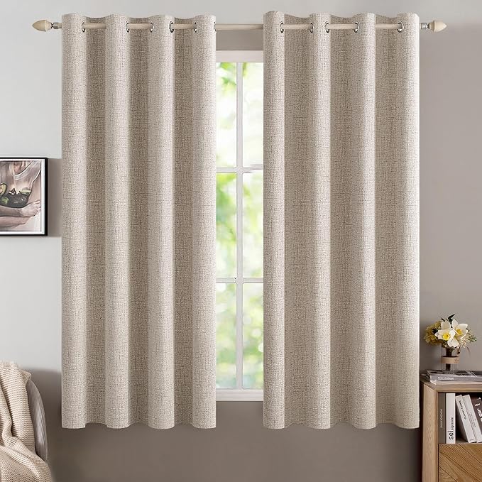 MIULEE 100% Blackout Linen Curtains by MIULEE