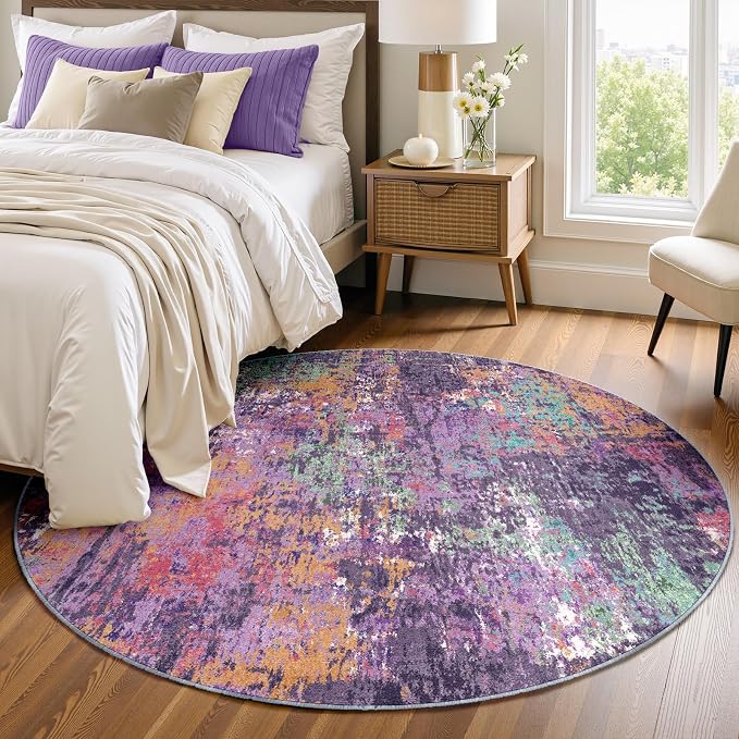 RELEANY Washable Round 4ft Area Rug by RELEANY
