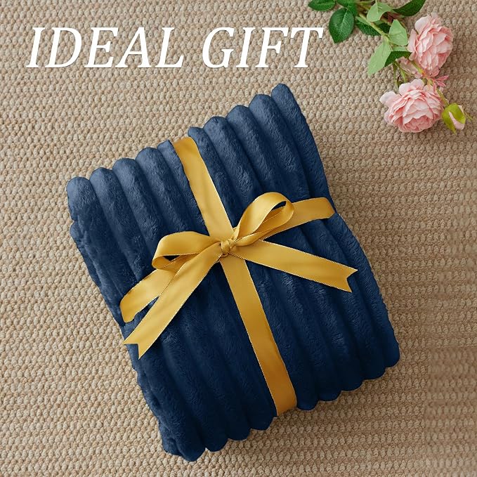 BEDELITE Striped Fleece Throw Blanket, Soft Cozy, Lightweight Warm, Machine - Image 2