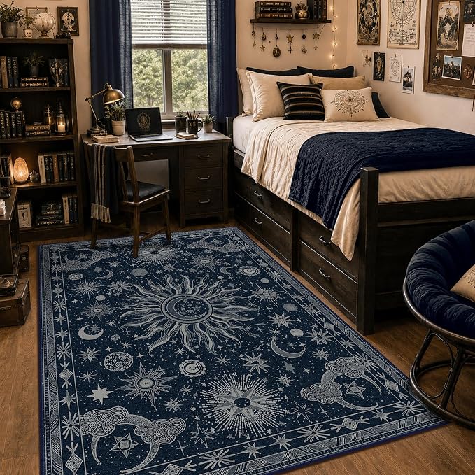 Vacuum-Friendly, 5x7 Washable Area Rug by meejou