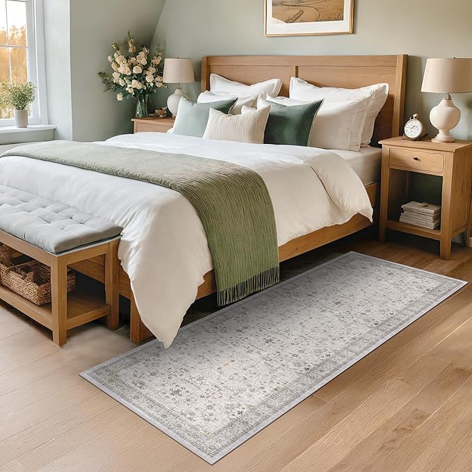Boho 2x5 Floral Bathroom Runner Rug - Image 6