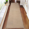 Hallway Runner Rug Extra Long Kitchen Runner Washable Brown 2x8 ft | Boho Woven by YDKGL