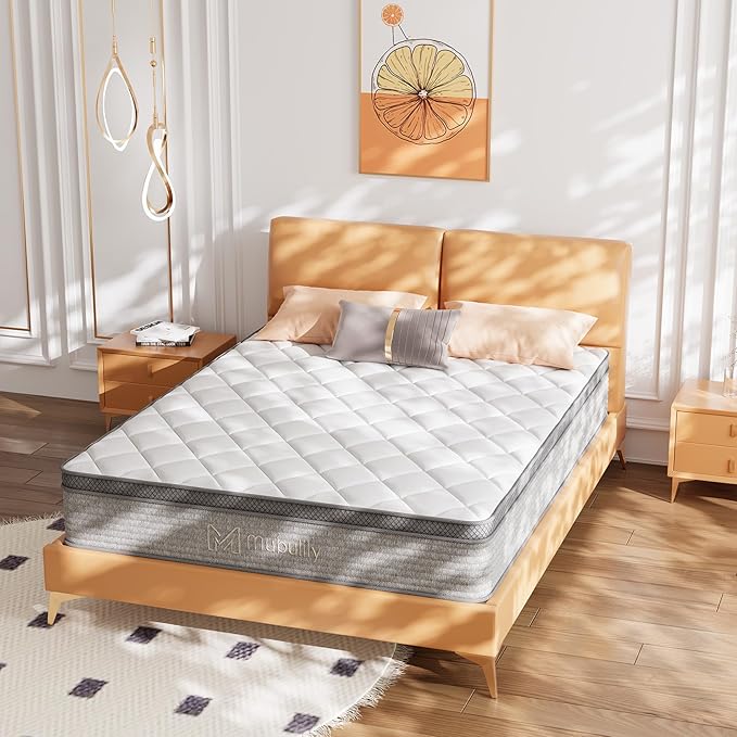Queen Size Mattress,14 Inch Gel Memory Foam and Innerspring Hybrid Mattress in a Box with Individual Pocket Spring for Motion Isolation & Silent Sleep,CertiPUR-US,100 Nights Trial