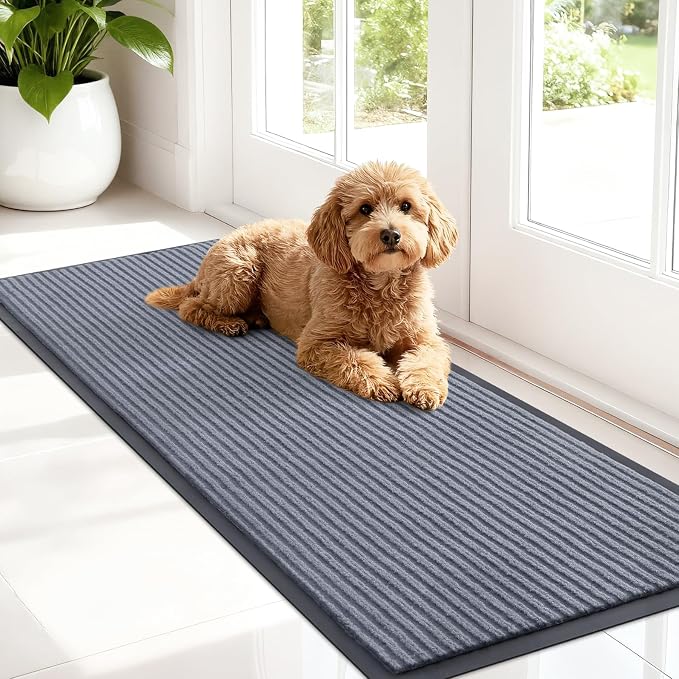 OLANLY Front Door Mat 47x17, Waterproof Heavy-Duty Indoor Outdoor Doormat | Ash by OLANLY