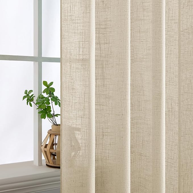 MIULEE Linen Curtains 52x72 Inch Length 2 Panels - Image 5