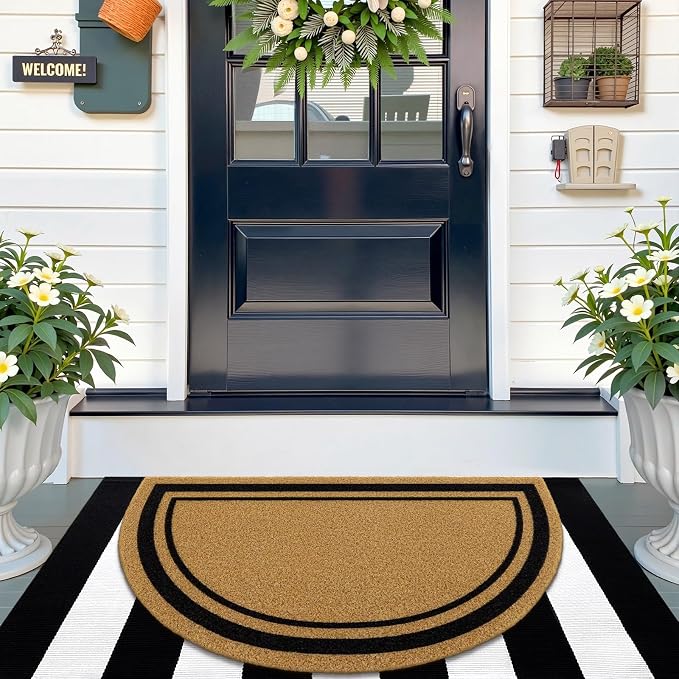 OLANLY Half Circle Front Door Mat, Low Profile Doormat, Stain and Fade Resistant - Image 8