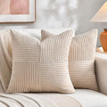 Fancy Homi 2 Packs Tan Euro Decorative Throw Pillow Covers 26x26 Inch by Fancy+Homi