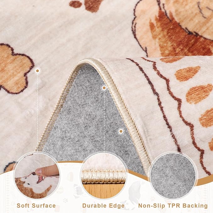 DUKINO 2x3 Bathroom Rugs, Washable Dog Kitchen Rug Non Slip, Stain Resistant - Image 6