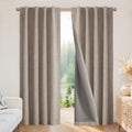 Joydeco 100% Blackout Curtains for Bedroom-Natural Linen Curtains, Thermal by JOYDECO