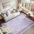 RELEANY Washable Area Rug, Water Repellent, Pet Friendly, Vintage Floral Boho by RELEANY