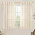 Linen Semi Sheer Curtains 40 Inch by LAMIT