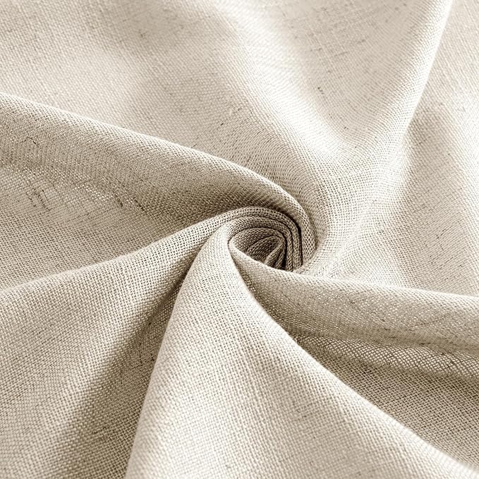 MIULEE Beige Linen Curtains 52x72 Inch 2 Panels - Image 8