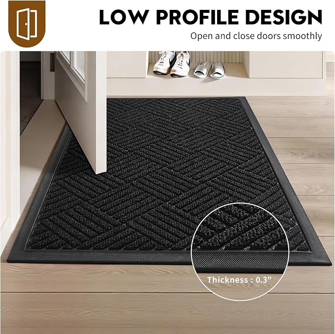 Front Door Mat, Heavy Duty Waterproof Doormat 35.5"x24", Stain Fade Resistant - Image 4