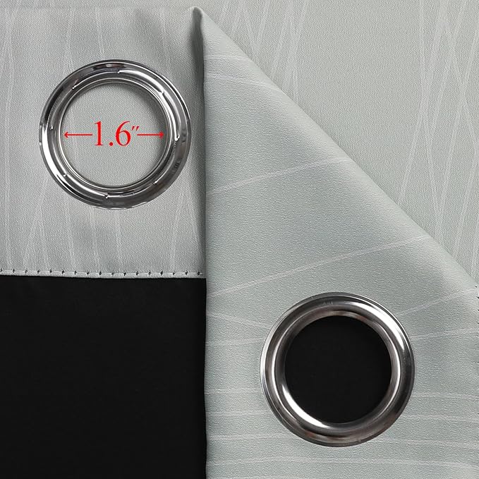 Sage Green and Navy Blue Ombre Blackout Curtains - Image 7