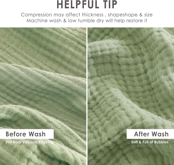 EMME Muslin Blankets for Adults Throw Blanket for Couch Breathable Gauze Soft - Image 9