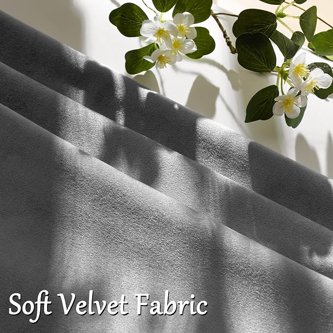 GIGIZAZA Dark Grey Velvet Throw Pillow Covers 12x20 Pack of 2 | Decorative - Image 5