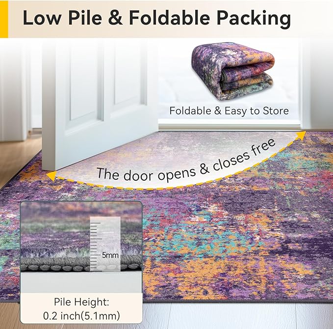 RELEANY Washable 10'x14' Abstract Area Rug - Image 6