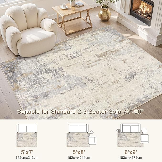 UERMEI 5x7 Area Rug Living Room Rugs - Image 3