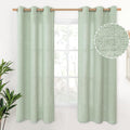 YoungsTex Sage Linen Curtains 63 Inch Length, Light Filtering Window Drapes by YoungsTex