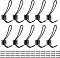 Rustic Entryway Hooks | 10 Pack of Black Wall Mounted Vintage Double Coat Hangers with Large Metal Screws Included