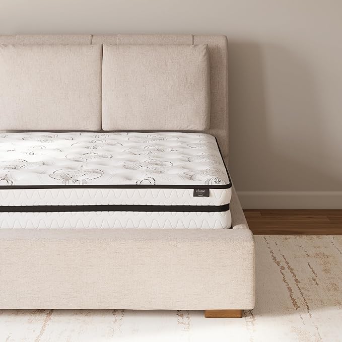 Signature Design by Ashley Queen Size Chime 10 Inch Medium Firm Hybrid Mattress with Cooling Gel Memory Foam for Pressure Relief, Fiberglass Free, Mattress In A Box
