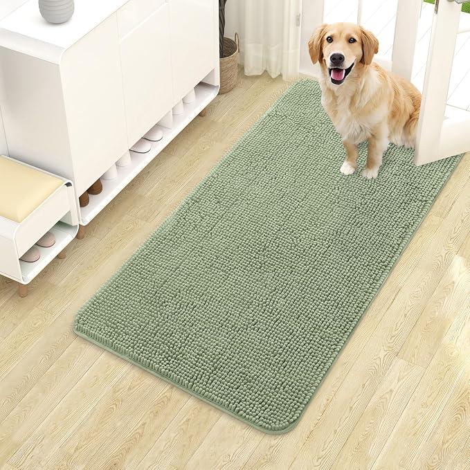 OLANLY Dog Door Mat for Muddy Paws 40x24, Super Absorbent Chenille Mud Mat | by OLANLY