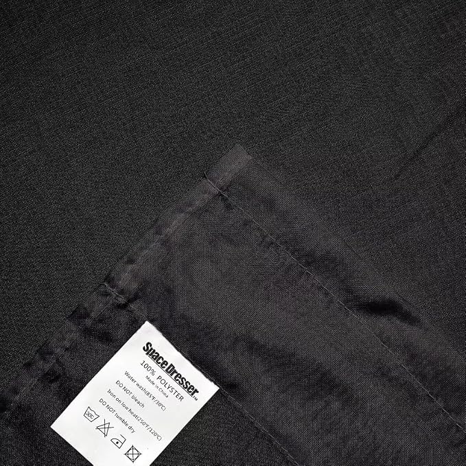 SpaceDresser Basic Rod Pocket Sheer Voile Window Curtain Panels Black 1 Pair 2 - Image 4
