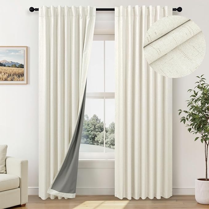 Neutral 80 Inch Nursery Blackout Curtains by Pitalk