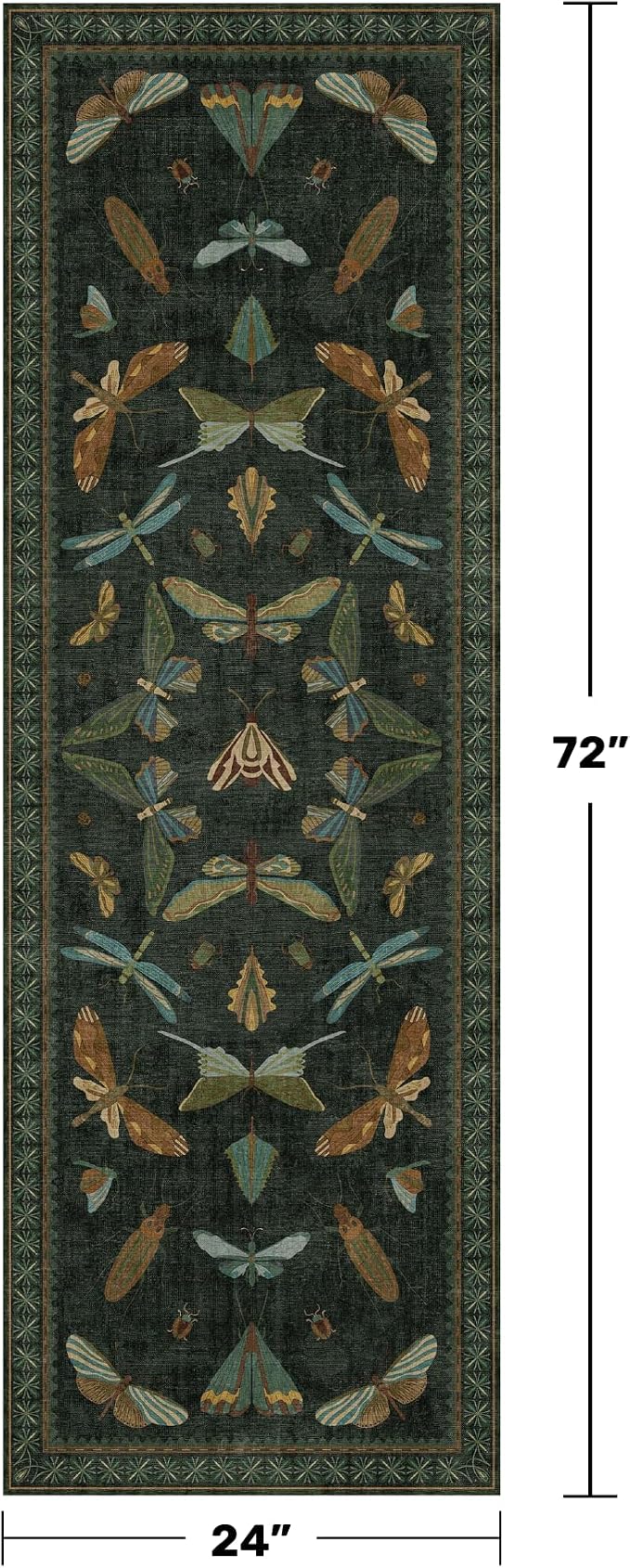 Washable Insect 2x6 Runner Rug for Hallway- Stain Resistant Kitchen Runners - Image 2