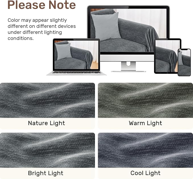 2 Pieces Sectional Couch Covers L Shaped Cover XL Dark Gray | Thick Washable - Image 8