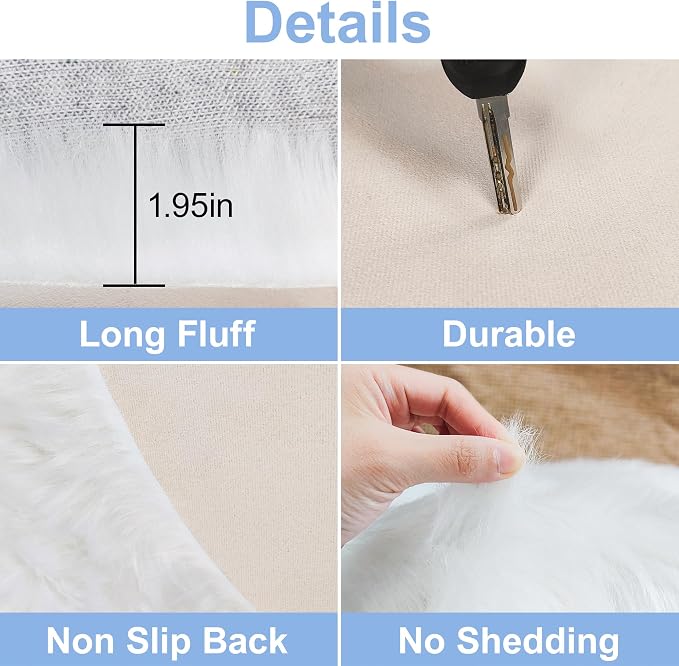 15.7 Inch Mini Small Fur Rug Round - Image 6
