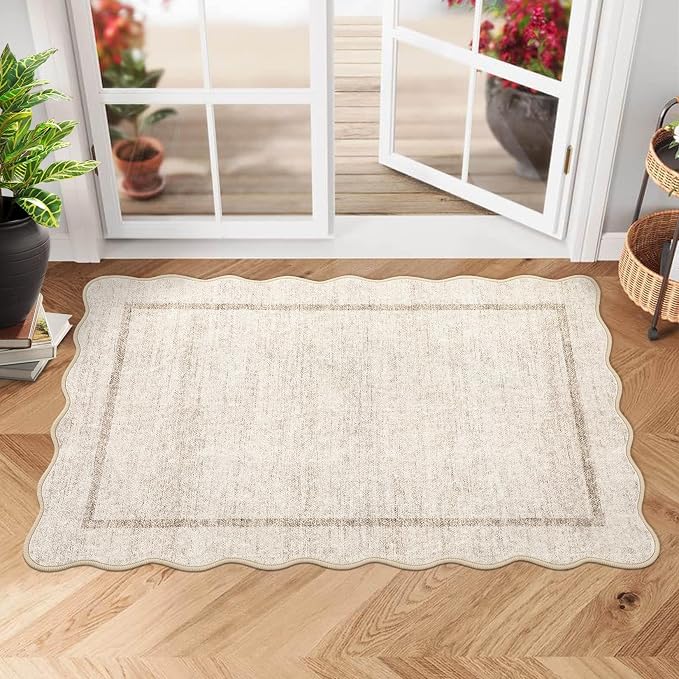 GarveeHome Scalloped Washable Rug 2x3 Kitchen Rugs - Image 2