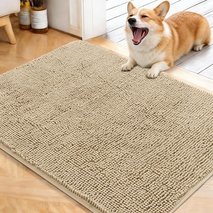 OLANLY Dog Door Mat for Muddy Paws 40x32, Super Absorbent Chenille Mud Mat | by OLANLY
