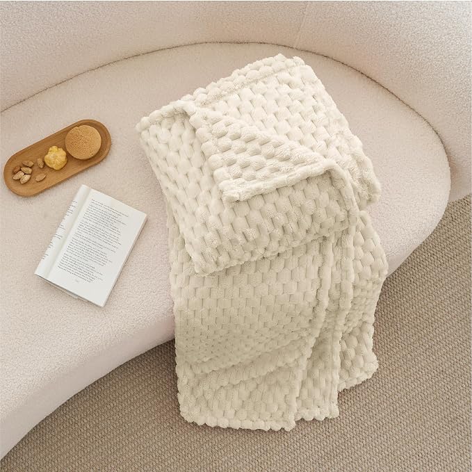 BEDELITE Cream Twin Blanket for Couch, Soft Cozy Gifts for Women, 60 * 80 | 3D - Image 8