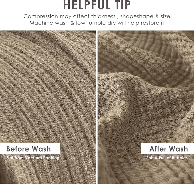 EMME Muslin Blankets for Adults Throw Blanket for Couch Breathable Gauze Soft - Image 8