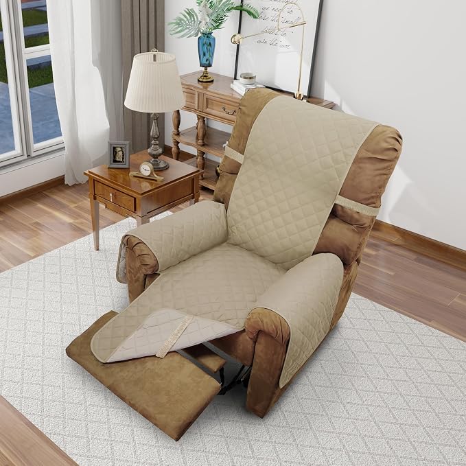 Reversible Chair Covers for Recliner Oversized, Sand/Beige | Recliner Oversized by LuxshareHome