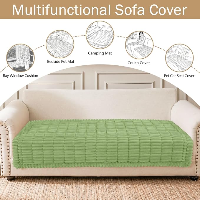 Couch Cover for Dogs, Washable Non Slip Plush Flannel Sofa Protector | Thick - Image 3