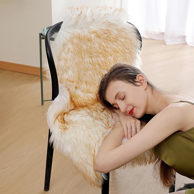 linmopm Faux Fur Sheepskin Rug, 2x3 ft, High-Density Cushion, - Image 4