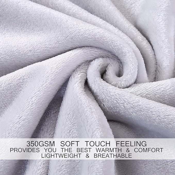 Soft King Size Blanket All Season Warm Fuzzy Microplush Lightweight Thermal Fleece Blankets for Couch Bed Sofa,90x108 Inches,Gray