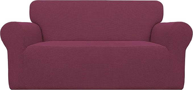 Easy-Going Stretch Loveseat Couch Covers Washable ASH Rose | 1-Piece Loveseat by Easy-Going