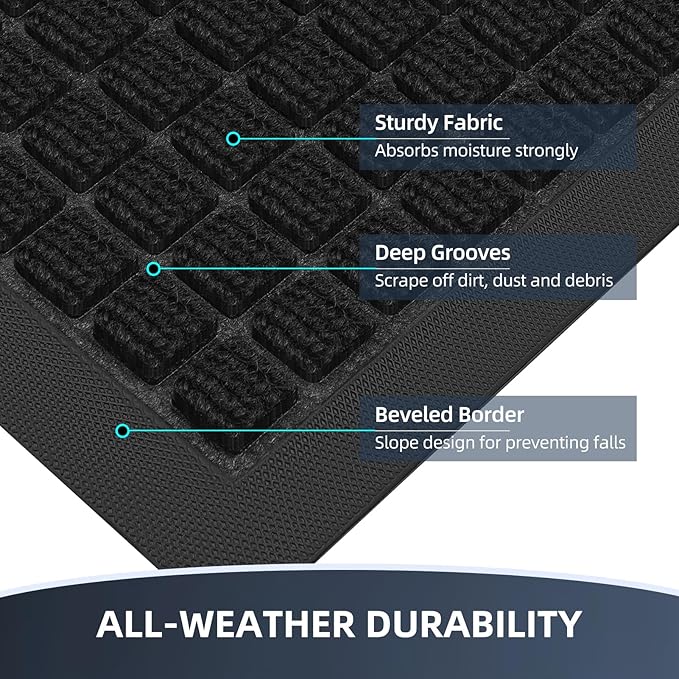 Front Door Mat Outside Entrance, Heavy Duty Waterproof Doormat | 47.5"x35.5" - Image 4