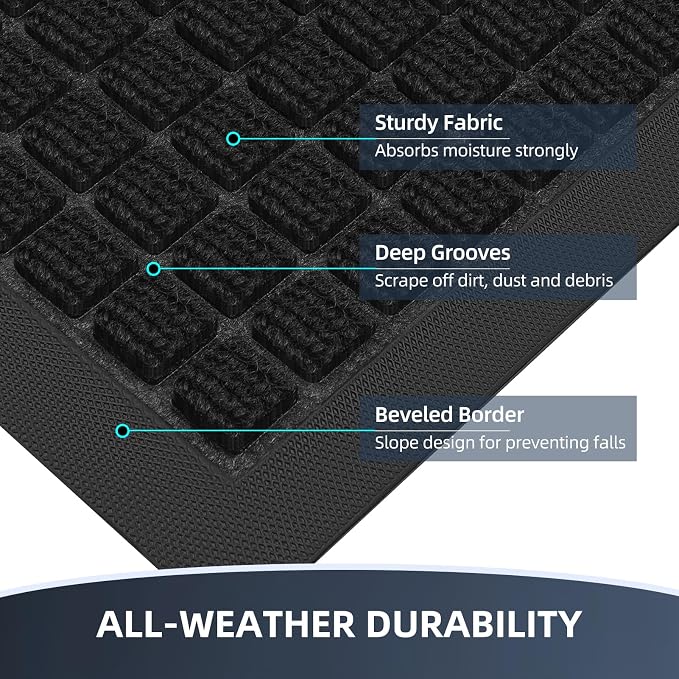 Front Door Mat Outside Entrance, Heavy Duty Waterproof Doormat | 73"x46" - Image 4