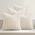MIULEE Faux Fur Plush Decorative Throw Pillow Covers 20x20, Cream White | Set by MIULEE