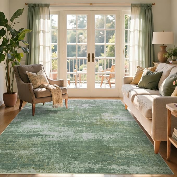 5x7 Ft Area Rugs for Living Room, Soft Non-Slip Washable Rugs Modern Abstract - Image 2