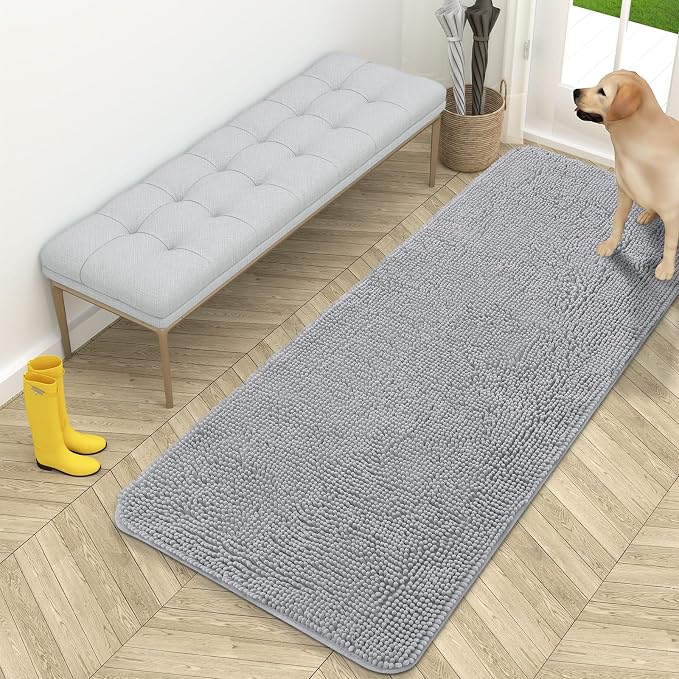 OLANLY Dog Door Mat for Muddy Paws 59x24, Super Absorbent Chenille Mud Mat | by OLANLY