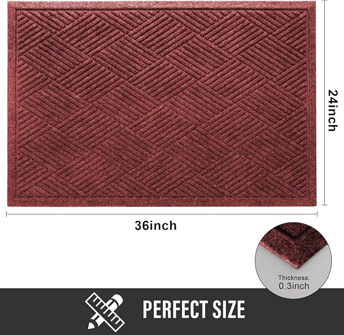 Sturdy Front Door Mat, Absorbent Muddy Dirt Resist Welcome Door Mats Outdoor - Image 2