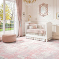 Rugflix 9x12 Area Rugs for Bedroom, Washable Pink Large Rug | Machine Washable; by RugflixAreaRugs