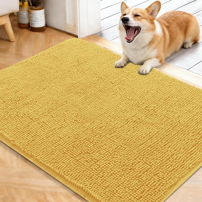 OLANLY Dog Door Mat for Muddy Paws 40x32, Super Absorbent Chenille Mud Mat | by OLANLY