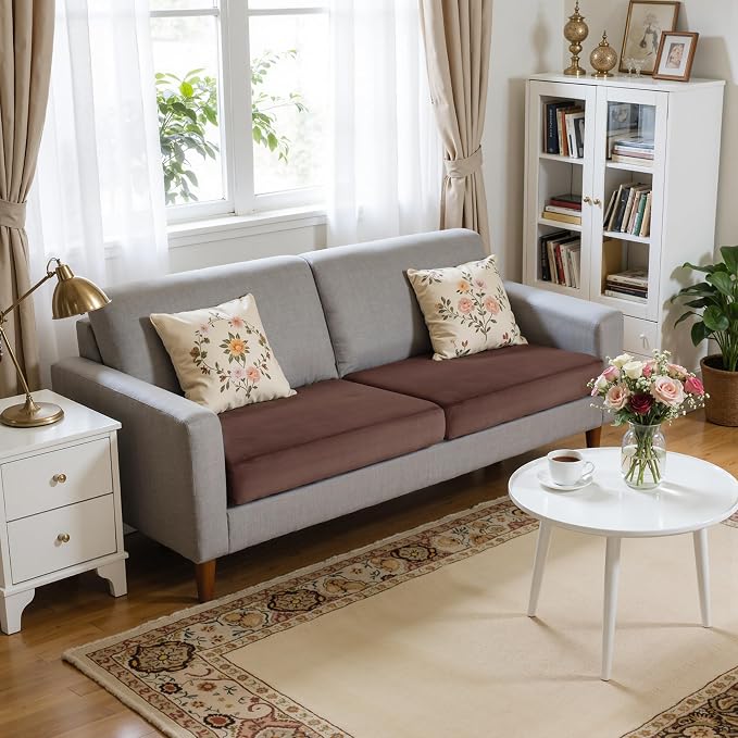 Hokway Velvet Couch Cushion Covers Water Resistant Seat Covers Stretch Sofa by Hokway